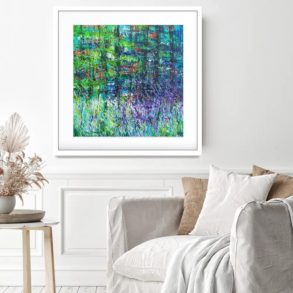 Forest Greens Square Framed Art Print Forest Greens Square Framed Art Print wall art product Jane Brookshaw