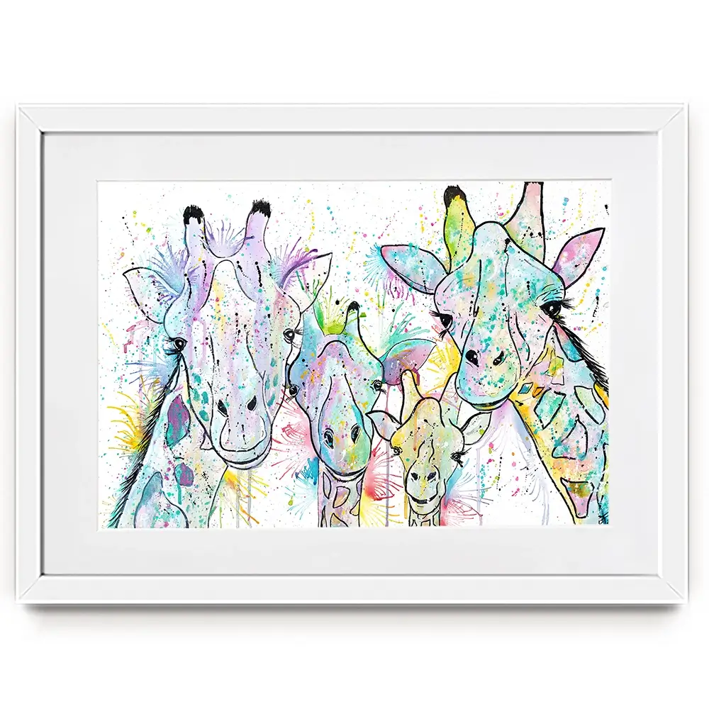 Four Giraffes Framed Art Print Four Giraffes Framed Art Print wall art product Jamie Taylor