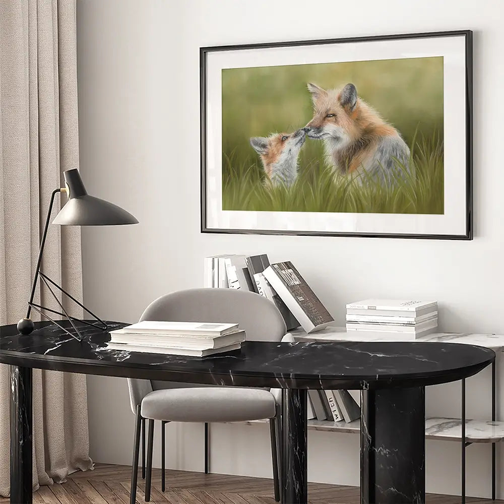 Fox And Cub Framed Art Print Fox And Cub Framed Art Print wall art product Georgie Turner