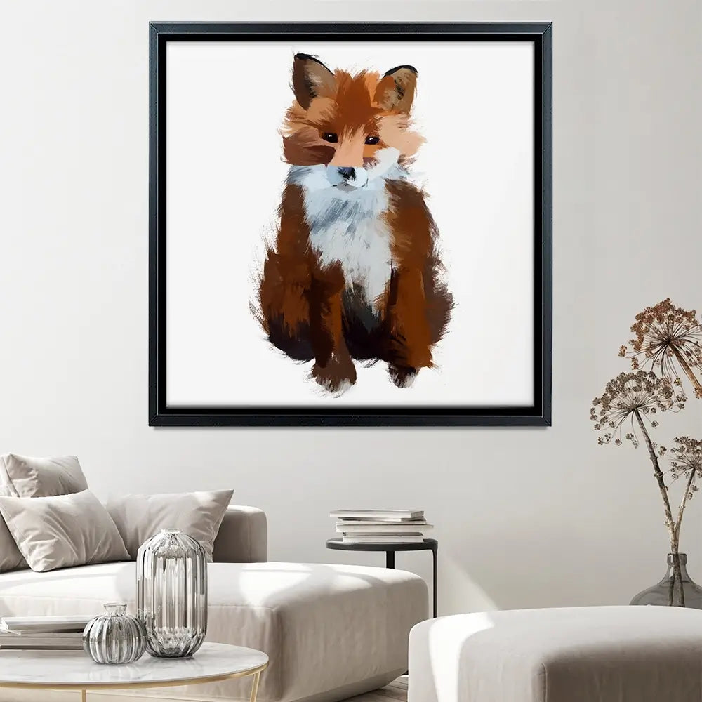 Fox Cub Square Canvas Print Fox Cub Square Canvas Print wall art product Aimee Linzi