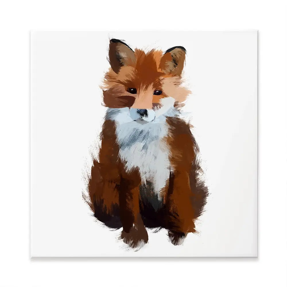 Fox Cub Square Canvas Print Fox Cub Square Canvas Print wall art product Aimee Linzi
