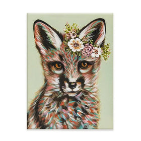 Fox With Flowers Canvas Print Fox With Flowers Canvas Print wall art product Carolee Vitaletti