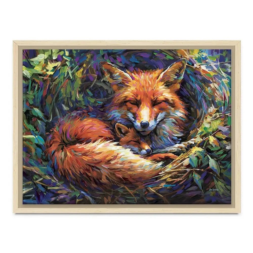 Foxes Nestled In Warmth Canvas Print Foxes Nestled In Warmth Canvas Print wall art product Leon Devenice