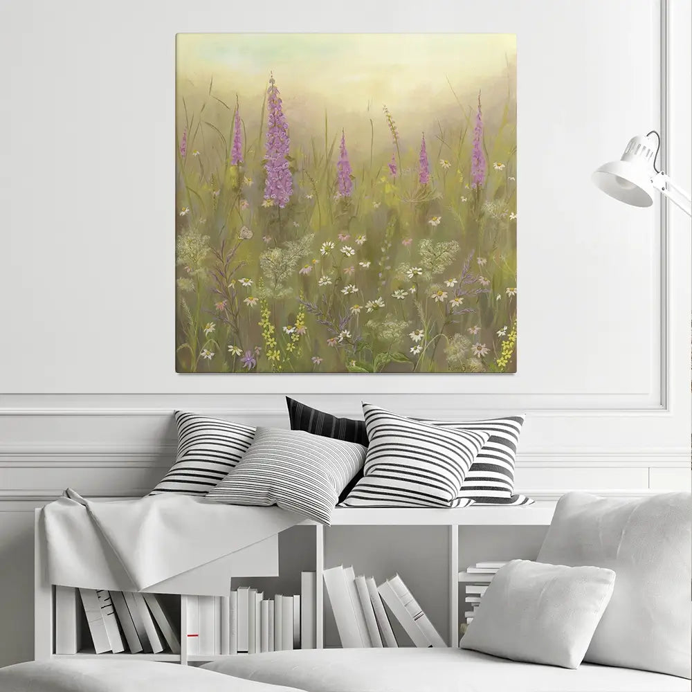 Foxglove Meadow Square Canvas Print Foxglove Meadow Square Canvas Print wall art product Karen Sutton