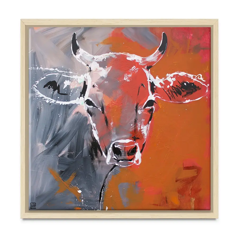 Free Cow Square Canvas Print Free Cow Square Canvas Print wall art product Studio Paint-Ing
