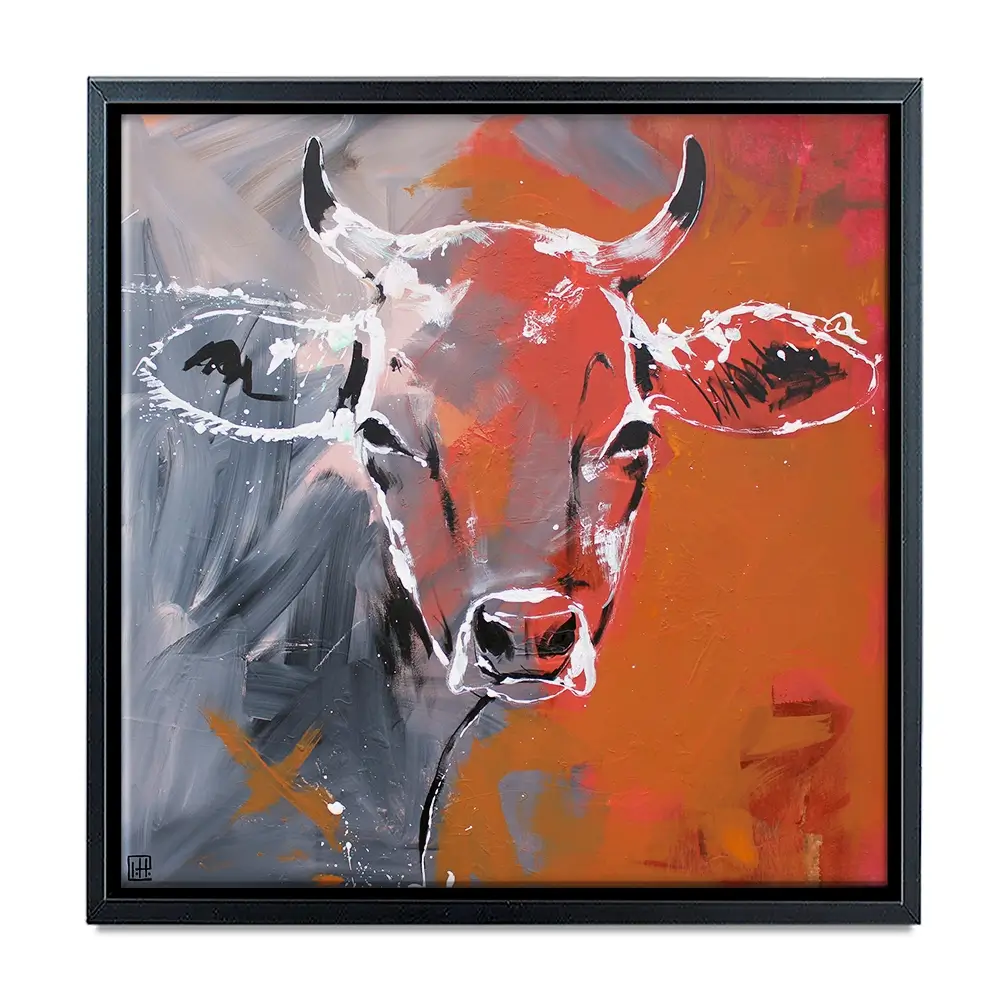 Free Cow Square Canvas Print Free Cow Square Canvas Print wall art product Studio Paint-Ing