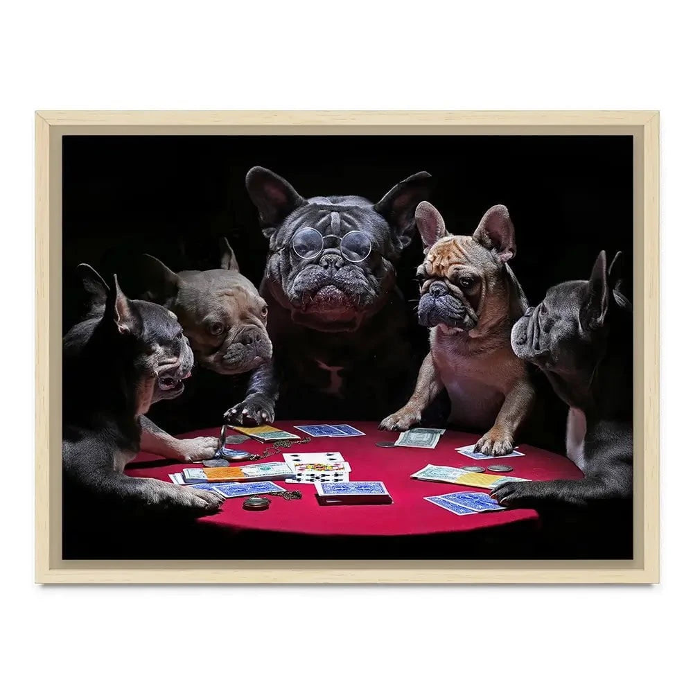 Frenchies Playing Poker Canvas Print Frenchies Playing Poker Canvas Print wall art product Alexander Sviridov / Shutterstock