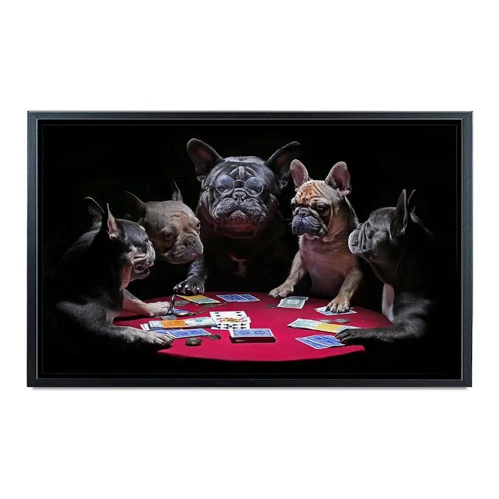 Frenchies Playing Poker Canvas Print Frenchies Playing Poker Canvas Print wall art product Alexander Sviridov / Shutterstock