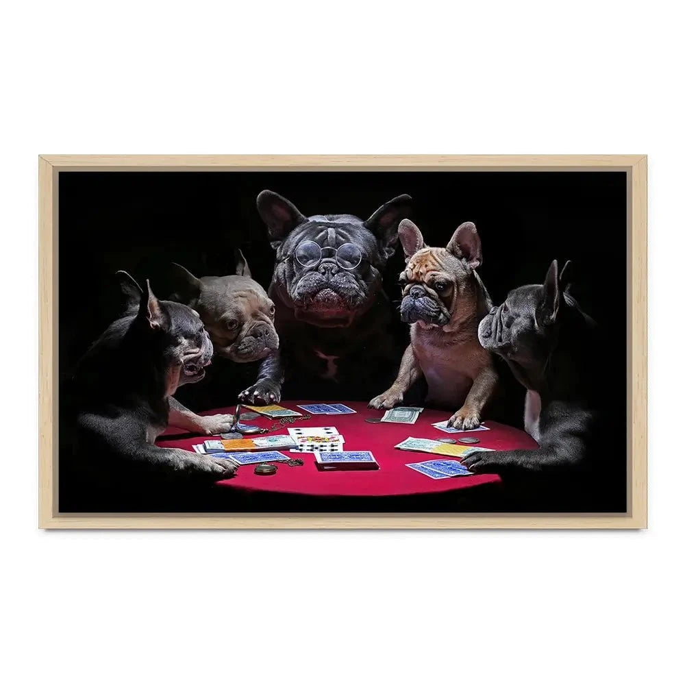 Frenchies Playing Poker Canvas Print Frenchies Playing Poker Canvas Print wall art product Alexander Sviridov / Shutterstock