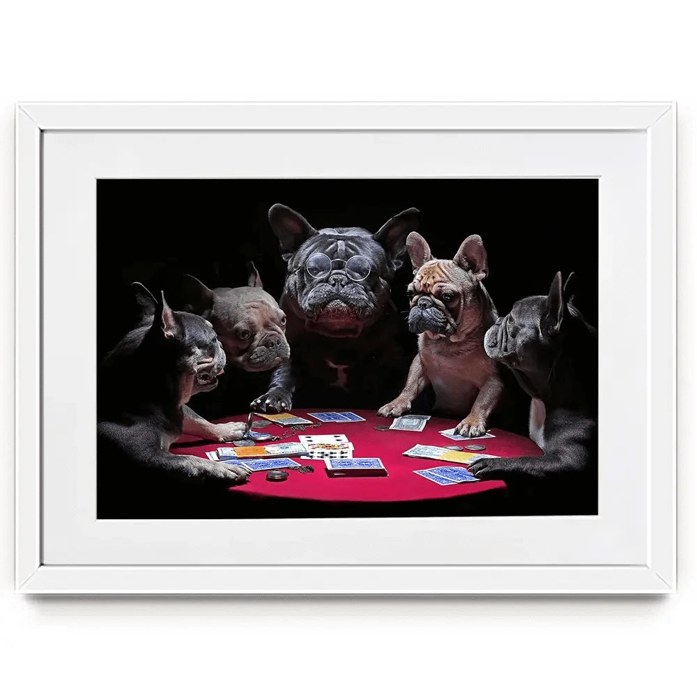 Frenchies Playing Poker Framed Art Print Frenchies Playing Poker Framed Art Print wall art product Alexander Sviridov / Shutterstock