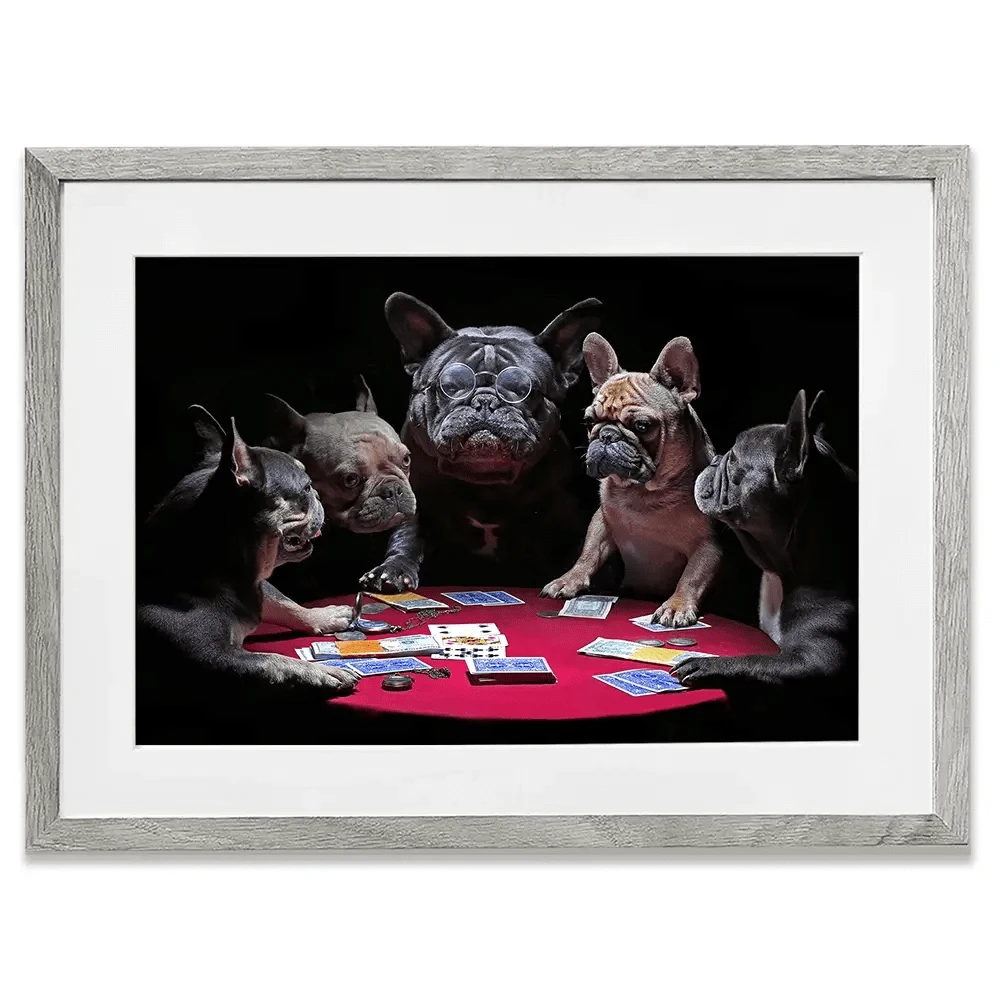 Frenchies Playing Poker Framed Art Print Frenchies Playing Poker Framed Art Print wall art product Alexander Sviridov / Shutterstock