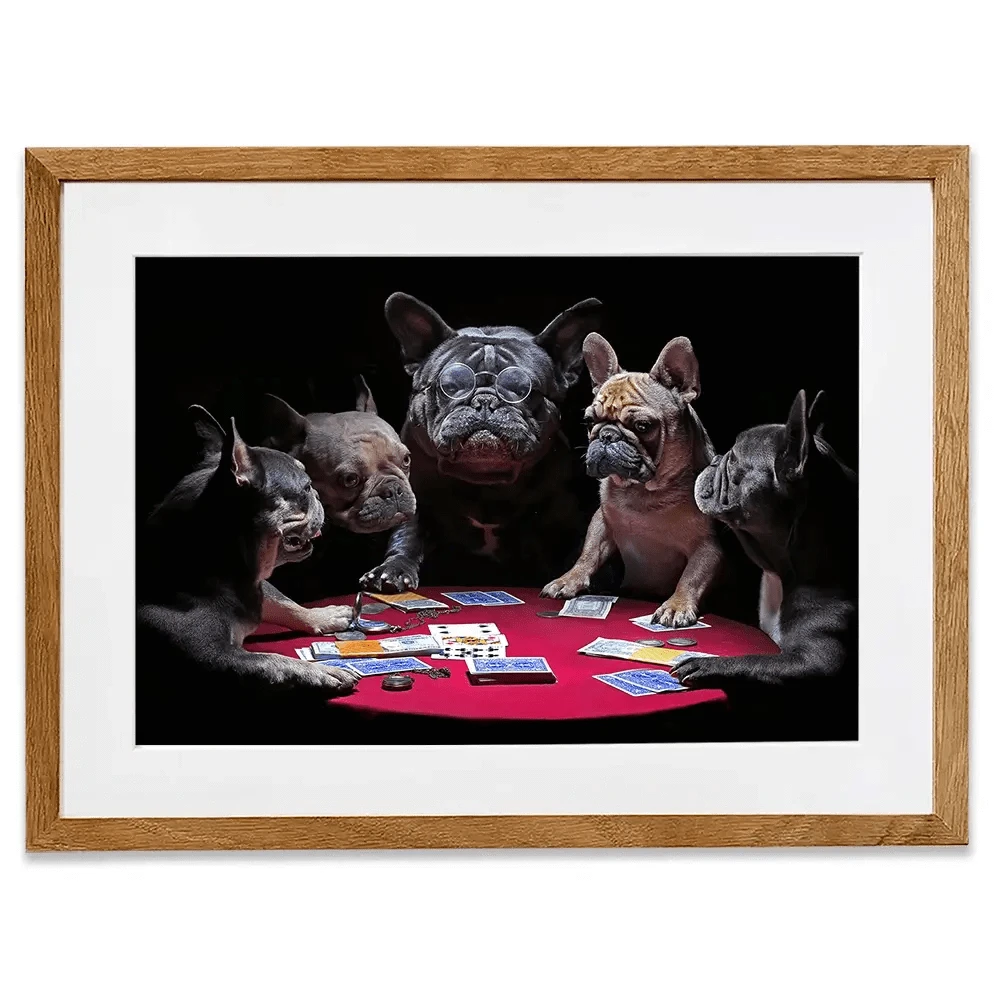 Frenchies Playing Poker Framed Art Print Frenchies Playing Poker Framed Art Print wall art product Alexander Sviridov / Shutterstock
