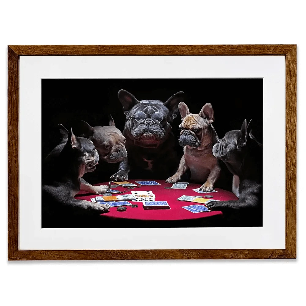 Frenchies Playing Poker Framed Art Print Frenchies Playing Poker Framed Art Print wall art product Alexander Sviridov / Shutterstock