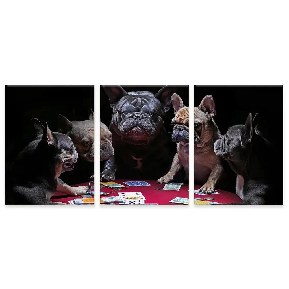 Frenchies Playing Poker Trio Canvas Print Frenchies Playing Poker Trio Canvas Print wall art product Alexander Sviridov / Shutterstock