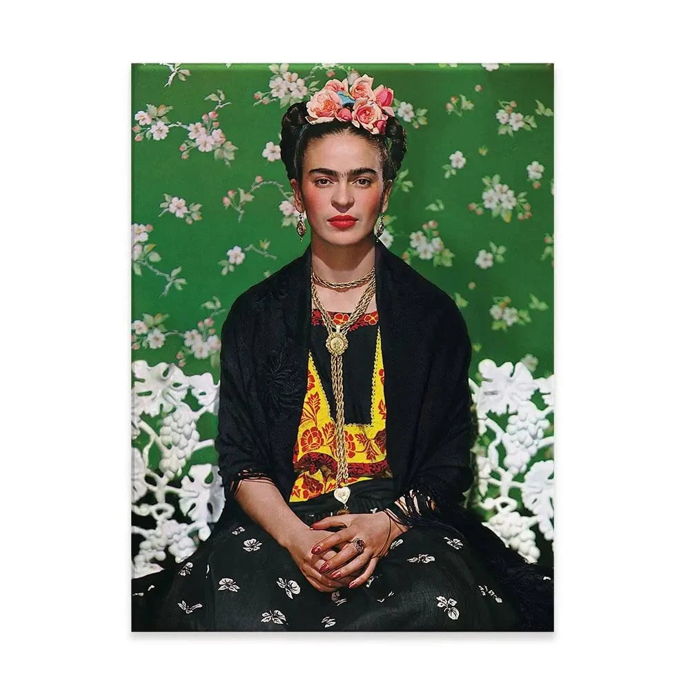 Frida Floral Canvas Print Frida Floral Canvas Print wall art product S Megalos