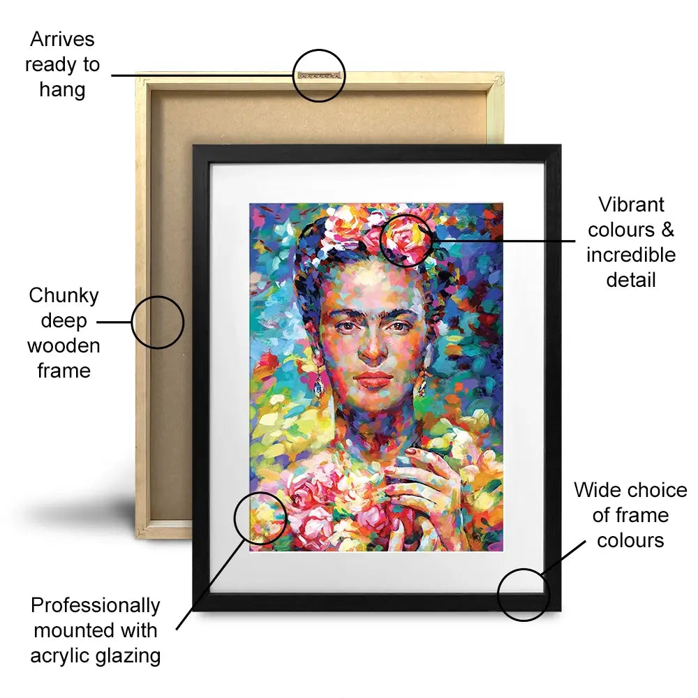 Frida Framed Art Print Frida Framed Art Print wall art product Leon Devenice