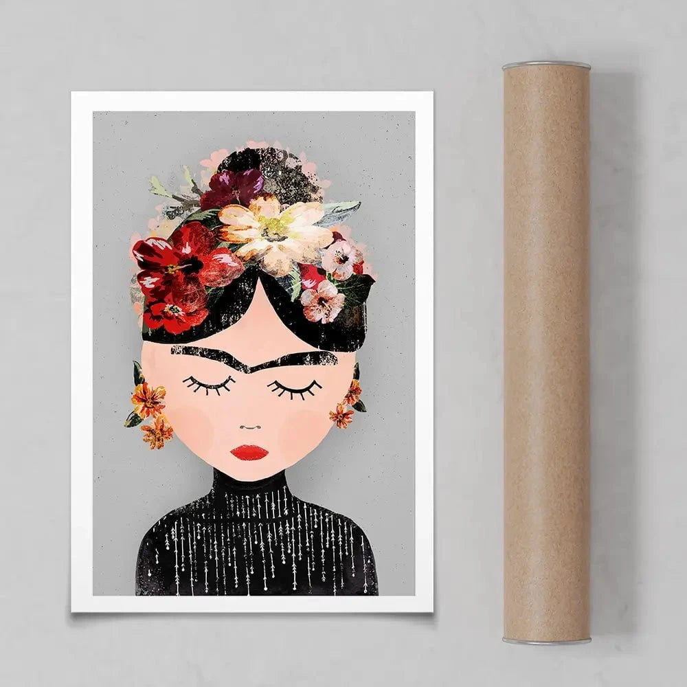 Frida Grey Art Print Frida Grey Art Print wall art product Treechild
