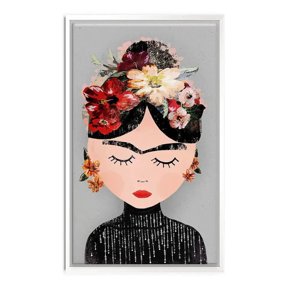 Frida Grey Canvas Print Frida Grey Canvas Print wall art product Treechild