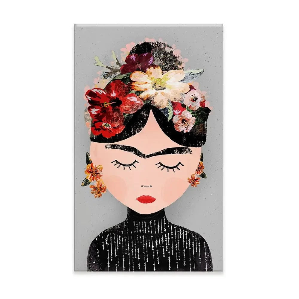 Frida Grey Canvas Print Frida Grey Canvas Print wall art product Treechild