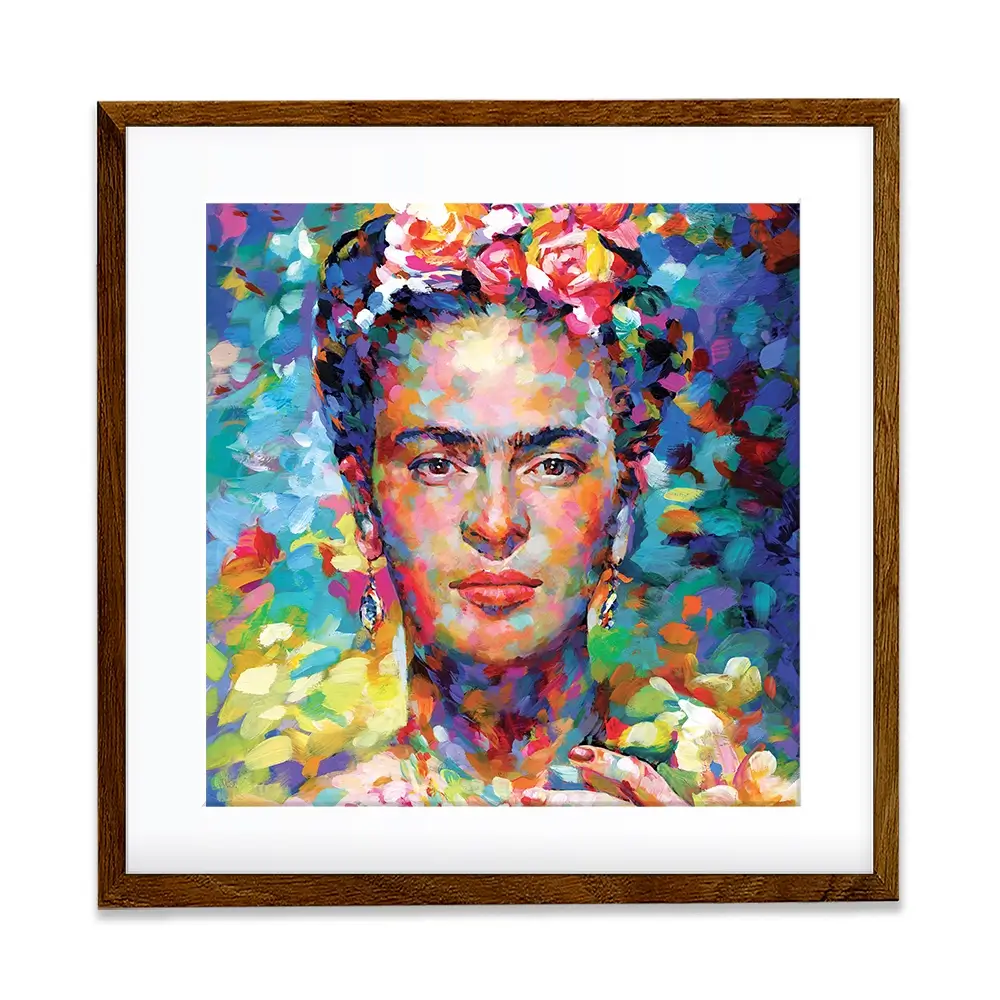 Frida Square Framed Art Print Frida Square Framed Art Print wall art product Leon Devenice