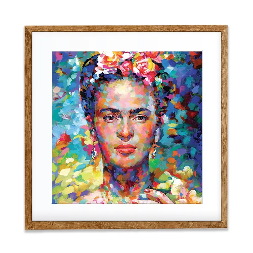 Frida Square Framed Art Print Frida Square Framed Art Print wall art product Leon Devenice