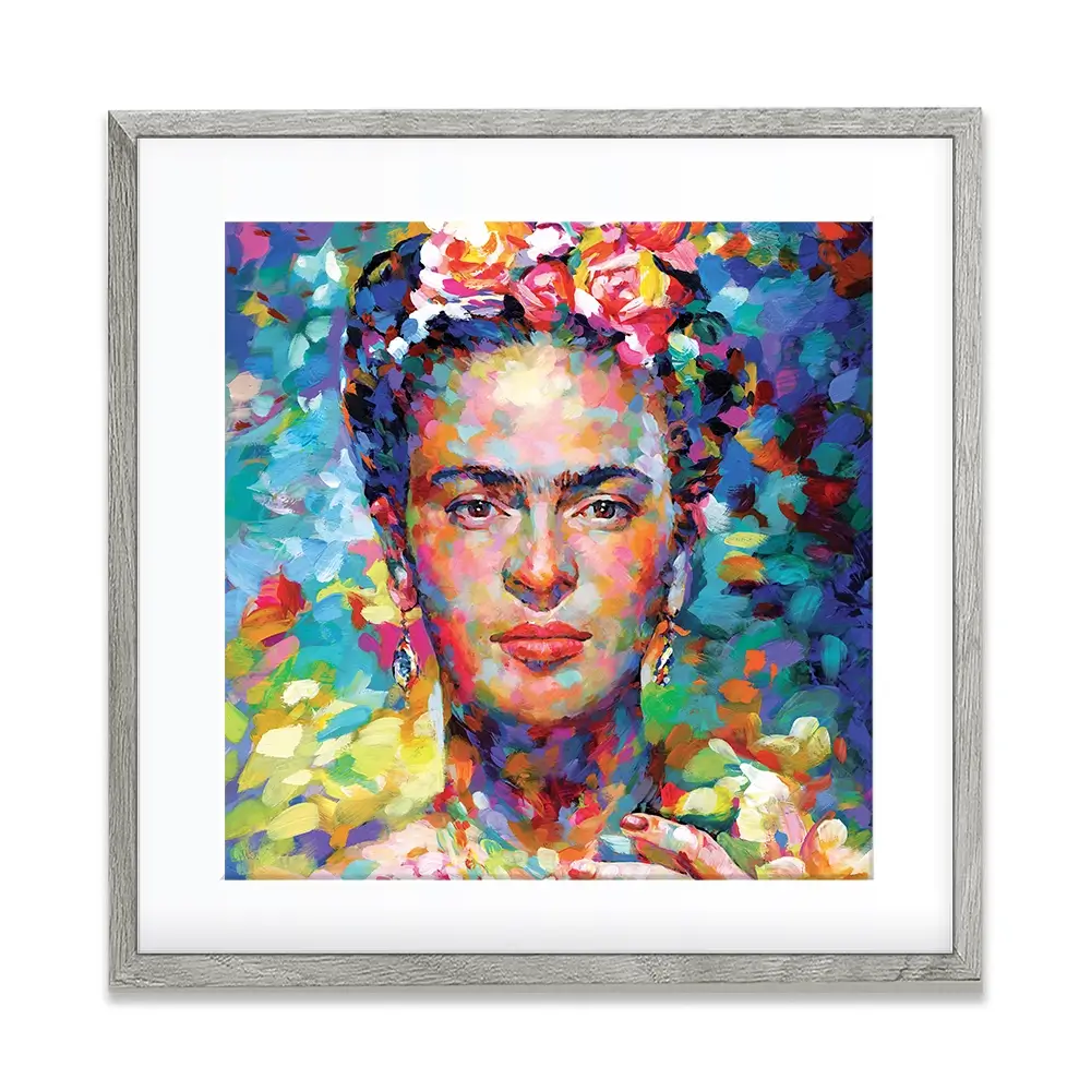Frida Square Framed Art Print Frida Square Framed Art Print wall art product Leon Devenice