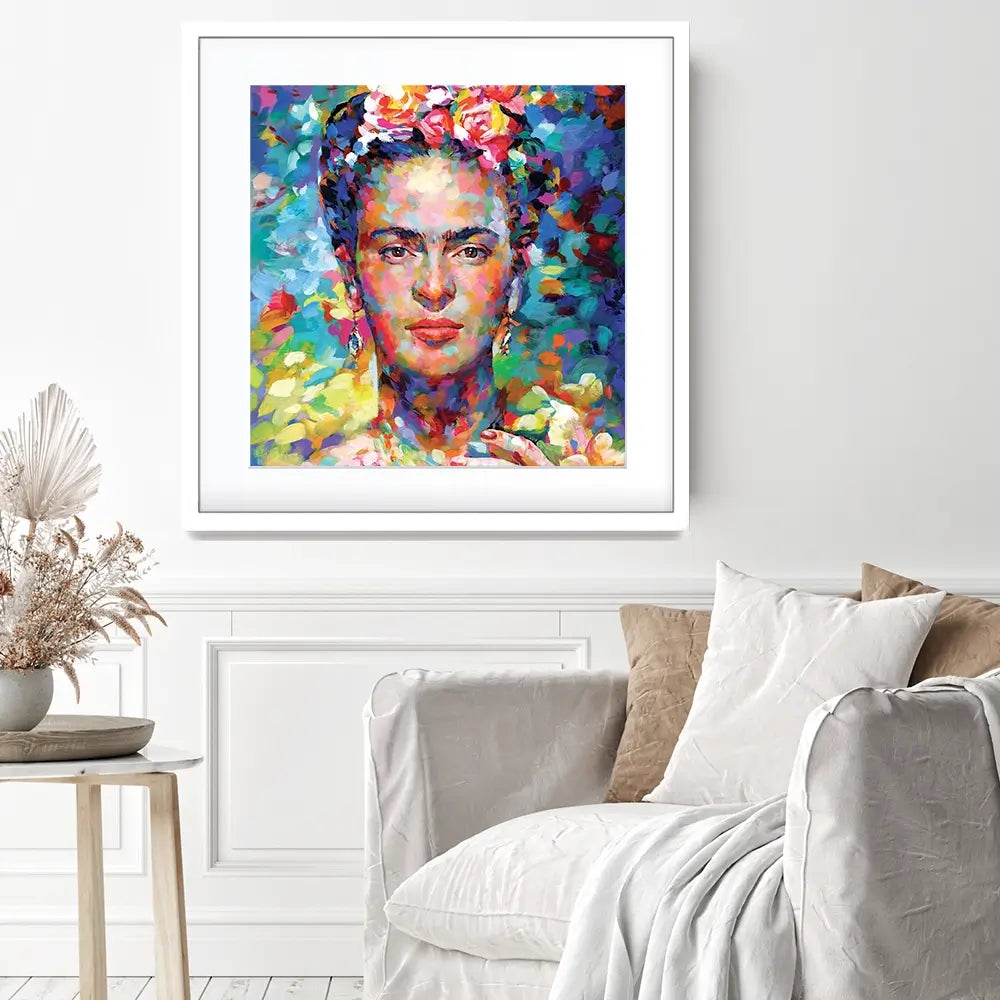 Frida Square Framed Art Print Frida Square Framed Art Print wall art product Leon Devenice