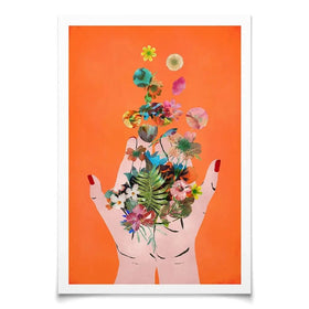 Fridas Hands Orange Art Print Fridas Hands Orange Art Print wall art product Treechild