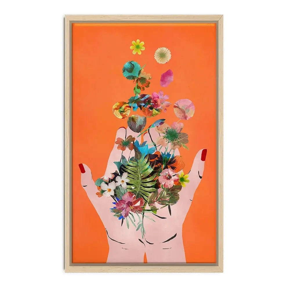 Fridas Hands Orange Canvas Print Fridas Hands Orange Canvas Print wall art product Treechild