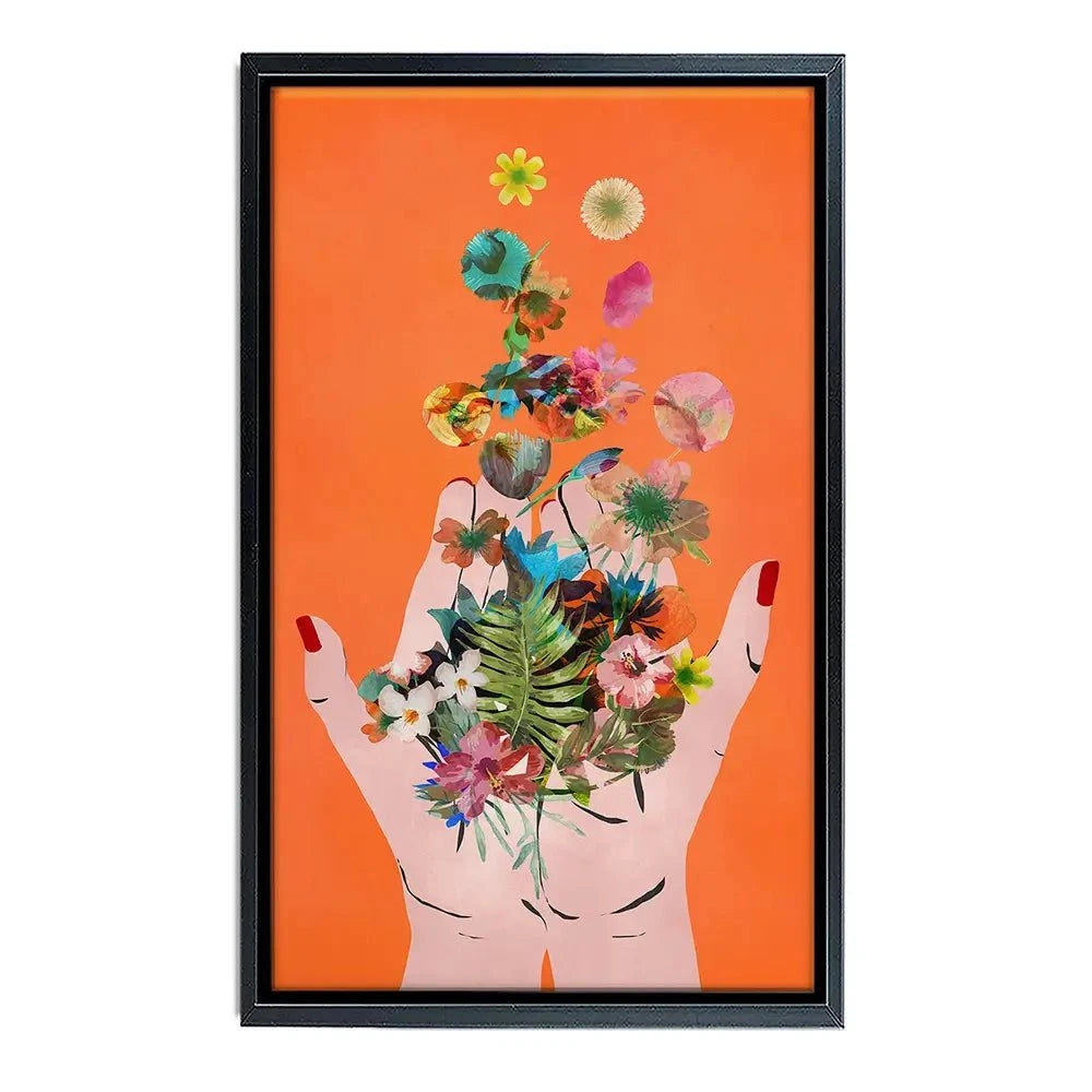 Fridas Hands Orange Canvas Print Fridas Hands Orange Canvas Print wall art product Treechild