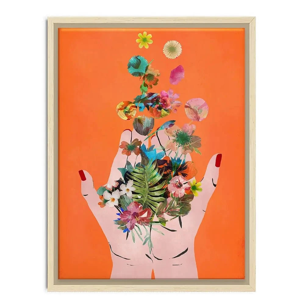 Fridas Hands Orange Canvas Print Fridas Hands Orange Canvas Print wall art product Treechild