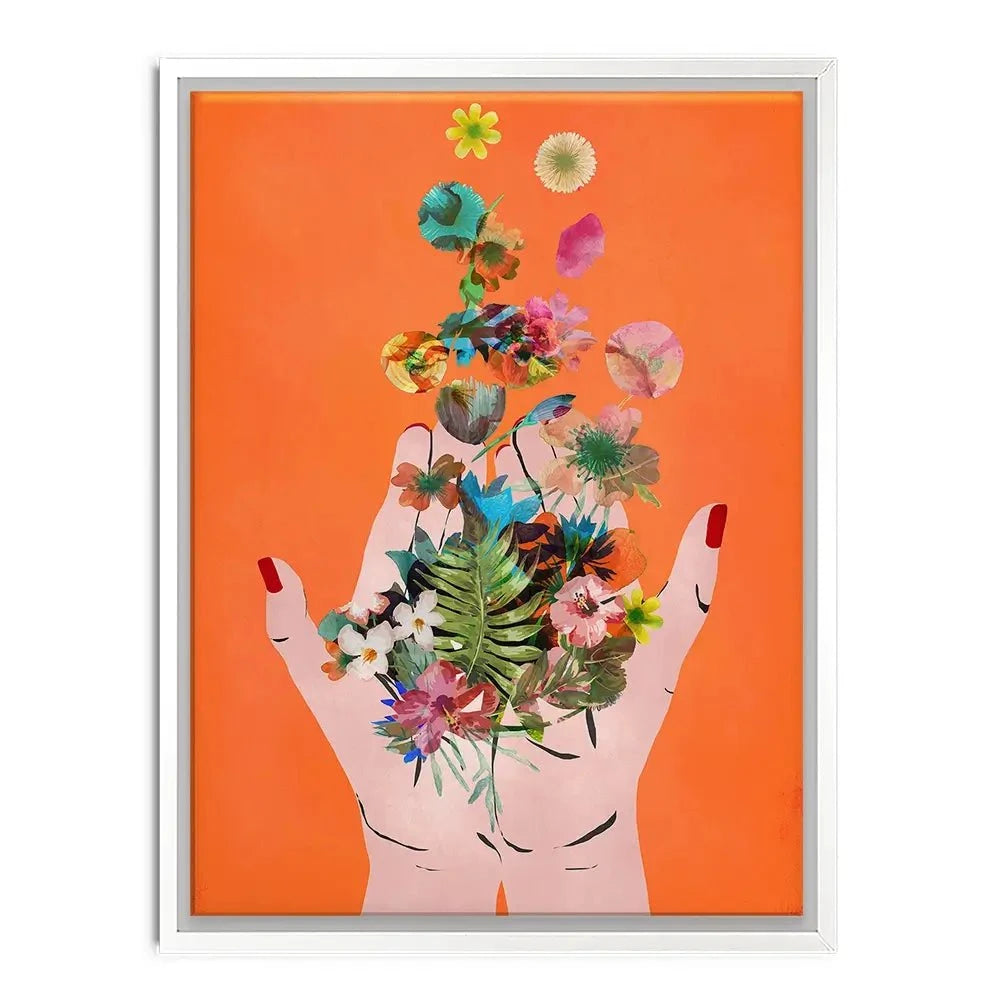 Fridas Hands Orange Canvas Print Fridas Hands Orange Canvas Print wall art product Treechild