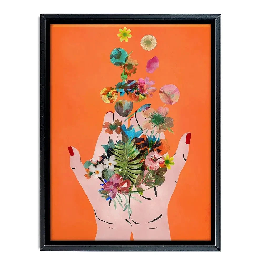 Fridas Hands Orange Canvas Print Fridas Hands Orange Canvas Print wall art product Treechild