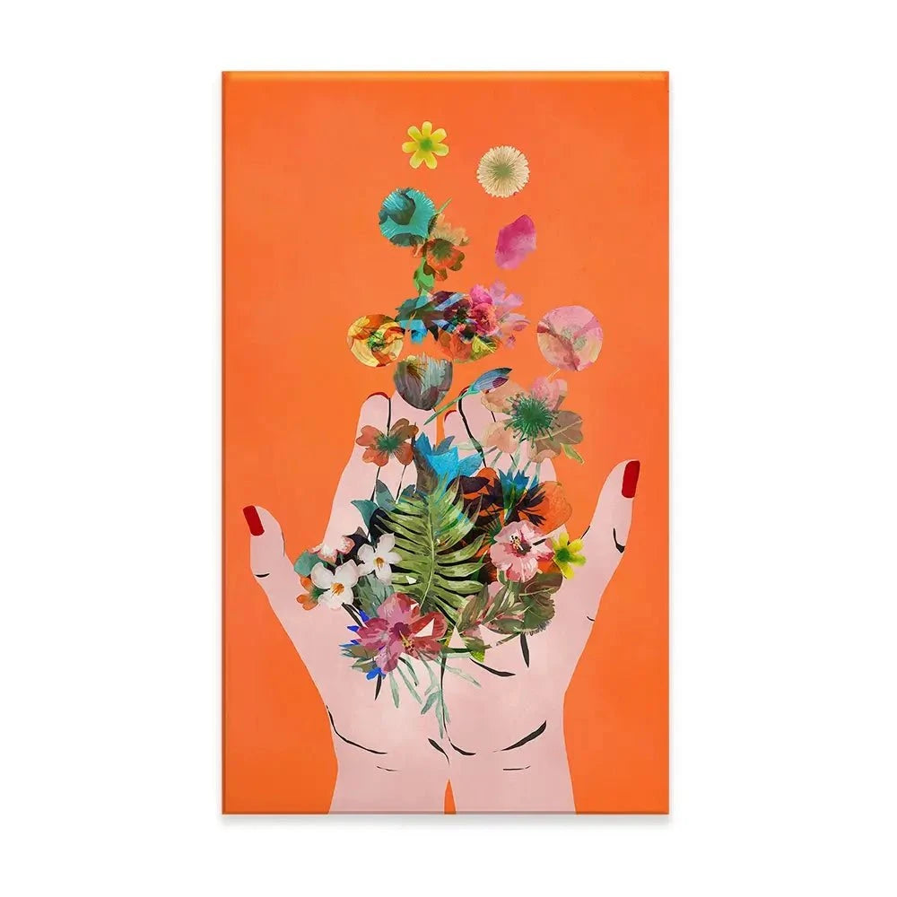 Fridas Hands Orange Canvas Print Fridas Hands Orange Canvas Print wall art product Treechild