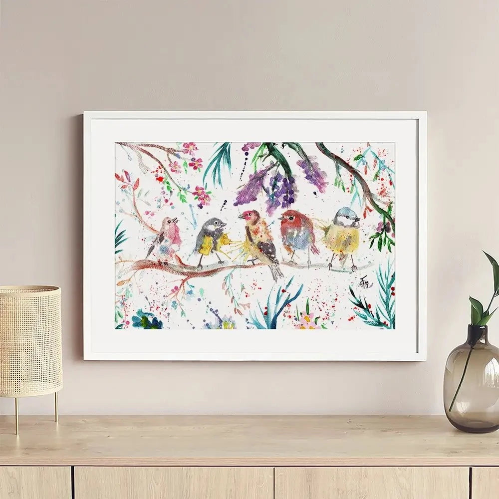 Friendly Birds Framed Art Print Friendly Birds Framed Art Print wall art product Jamie Taylor