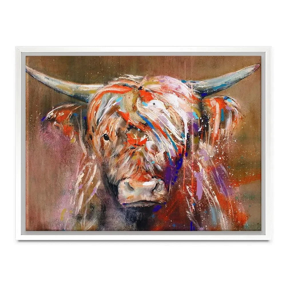 Friendly Highland Cow Canvas Print Friendly Highland Cow Canvas Print wall art product Studio Paint-Ing