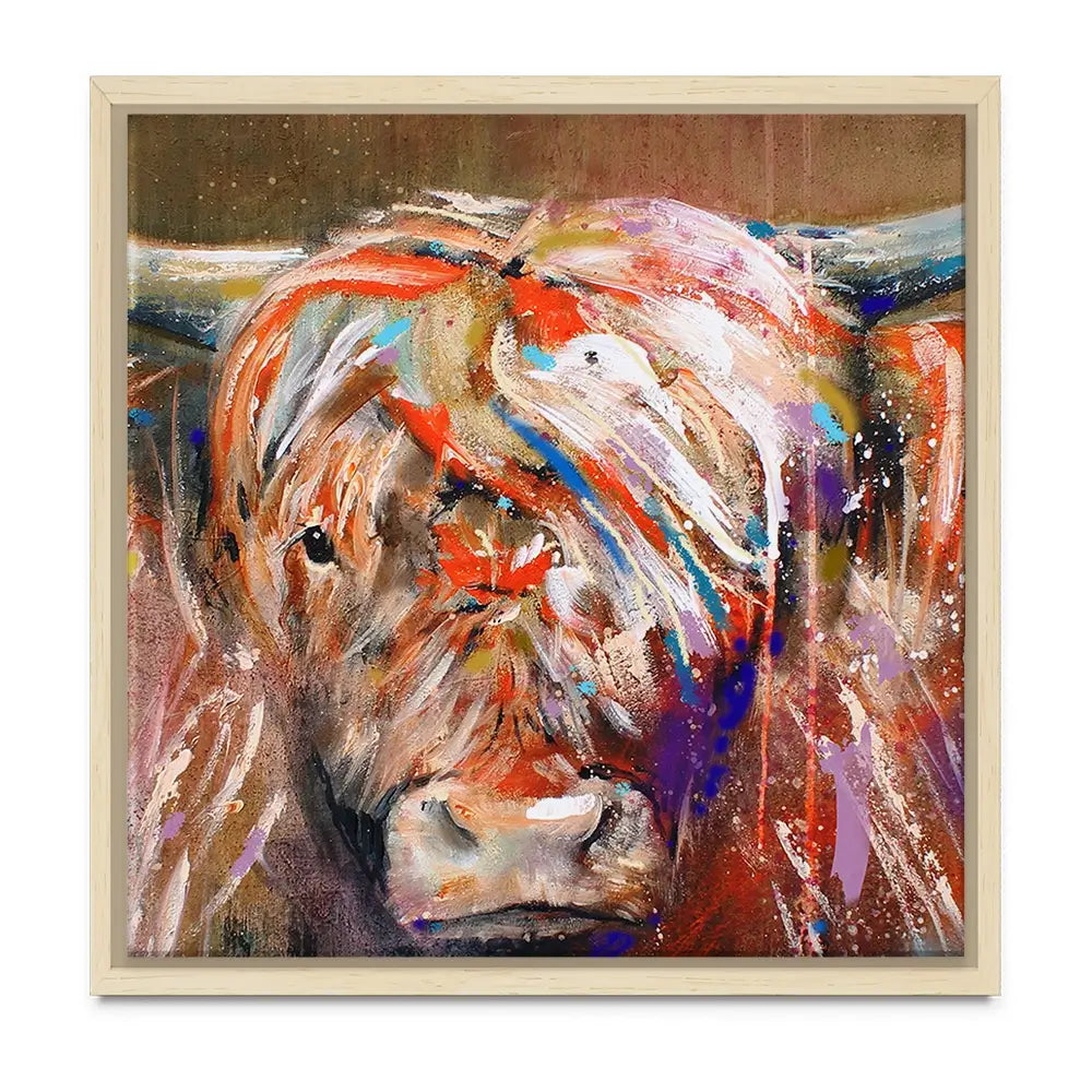 Friendly Highland Cow Oversized Canvas Print Friendly Highland Cow Oversized Canvas Print wall art product Art Print Shop