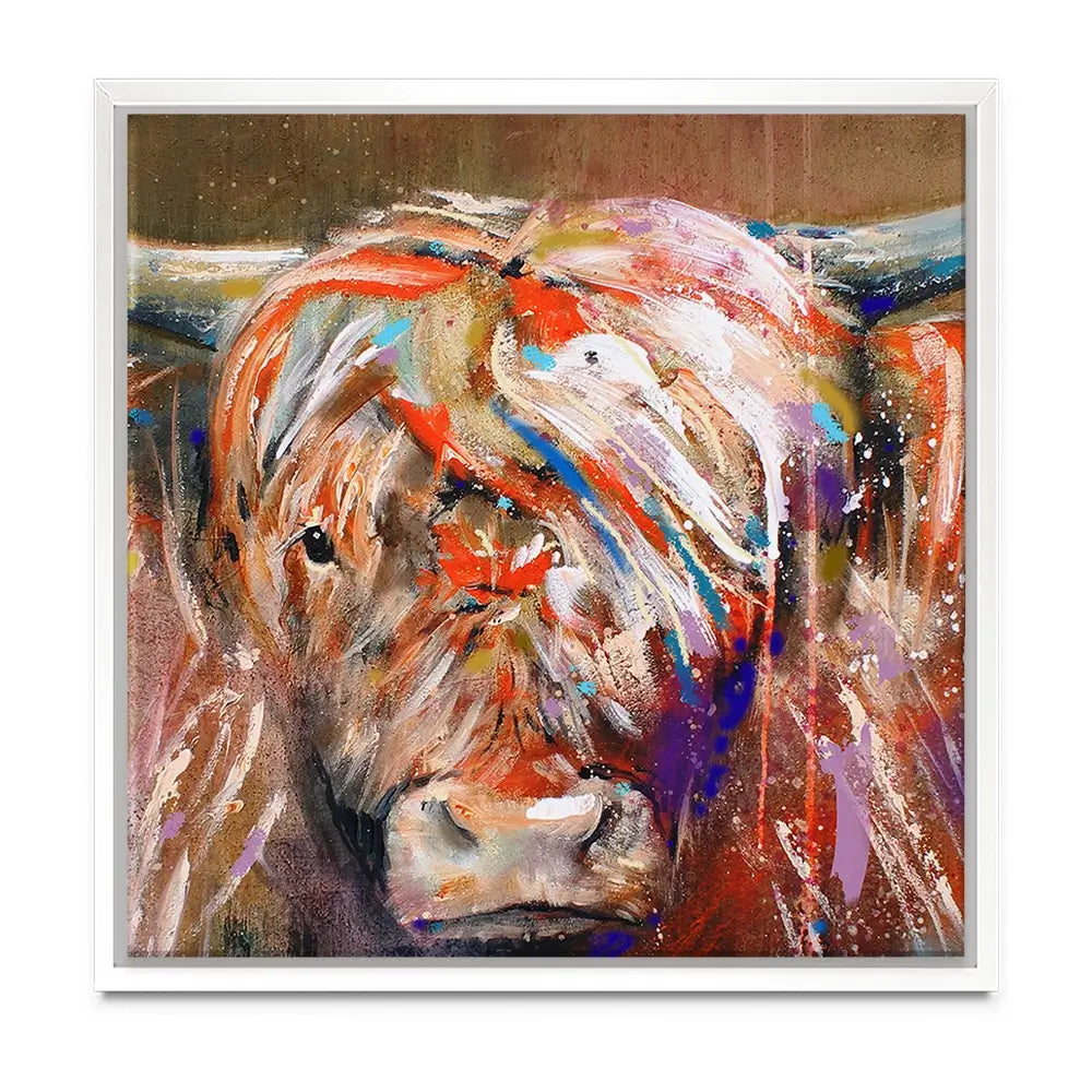 Friendly Highland Cow Oversized Canvas Print Friendly Highland Cow Oversized Canvas Print wall art product Art Print Shop