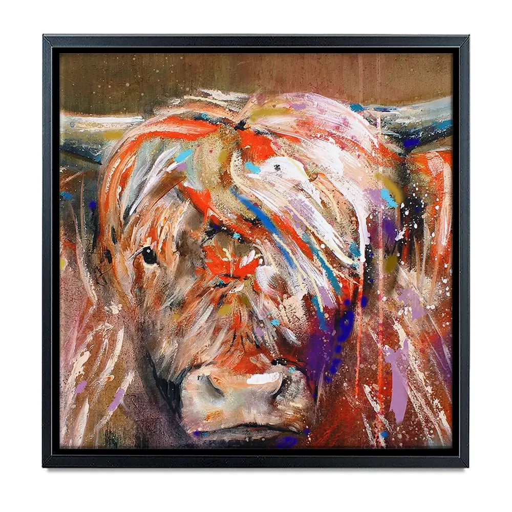 Friendly Highland Cow Oversized Canvas Print Friendly Highland Cow Oversized Canvas Print wall art product Art Print Shop
