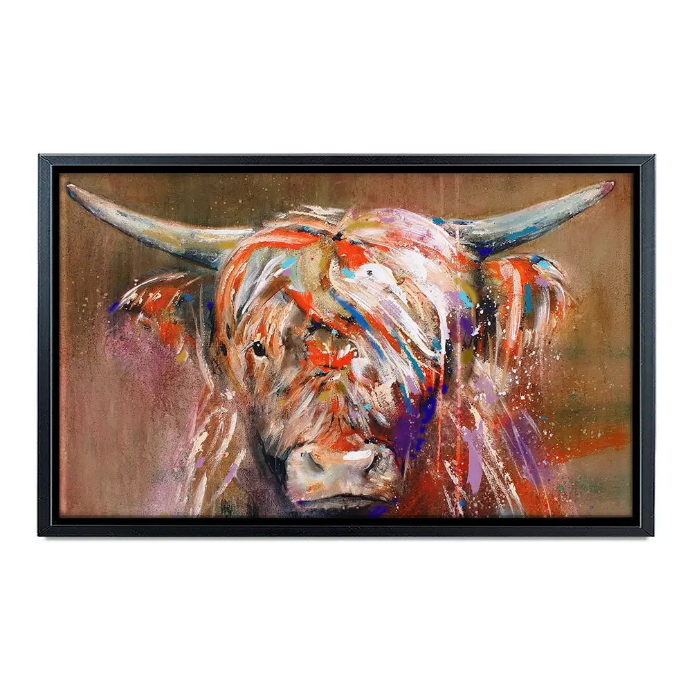 Friendly Highland Cow Oversized Canvas Print Friendly Highland Cow Oversized Canvas Print wall art product Art Print Shop