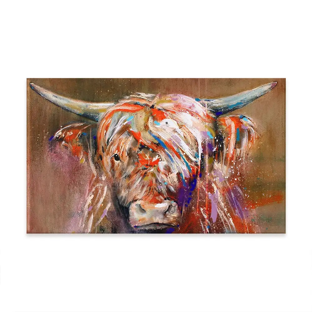 Friendly Highland Cow Oversized Canvas Print Friendly Highland Cow Oversized Canvas Print wall art product Art Print Shop