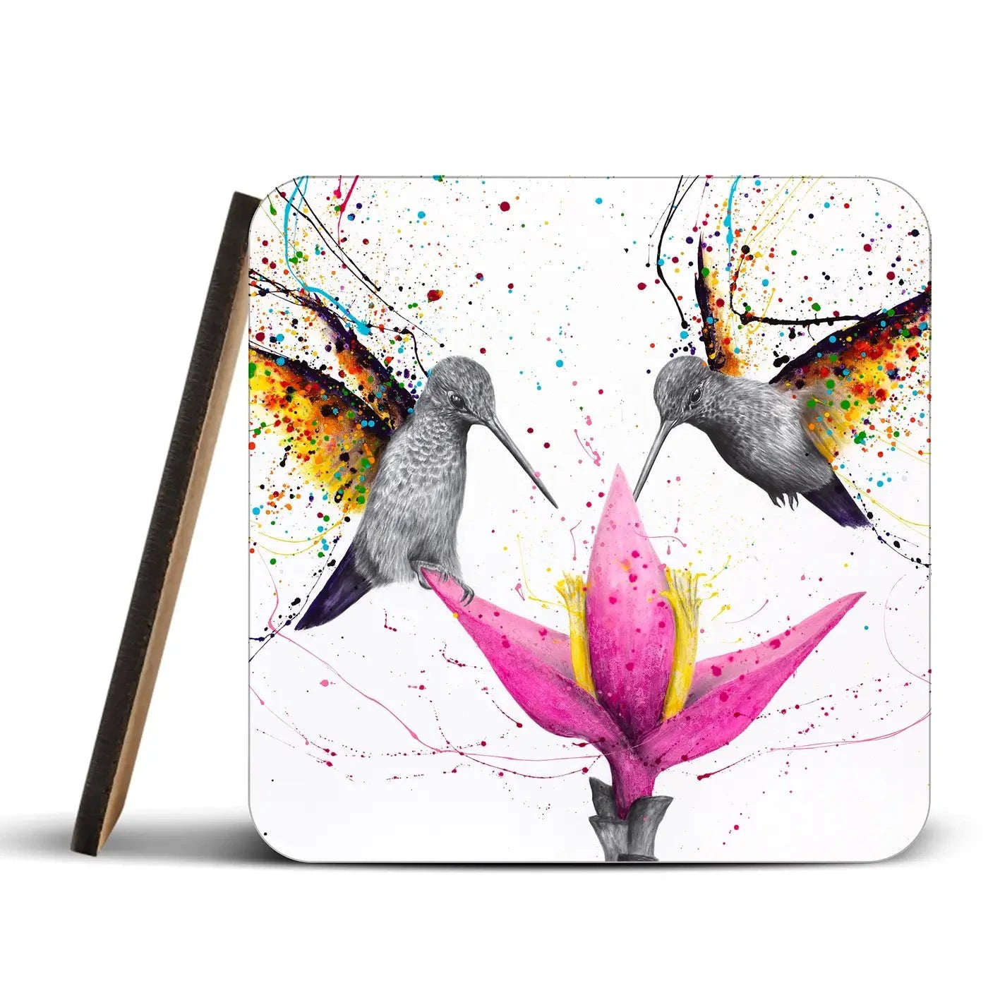 Friendship Hummingbirds Coaster Set Rainbow Soul Tree Coaster Set | Rainbow Soul Tree Art Coasters wall art product Ashvin Harrison