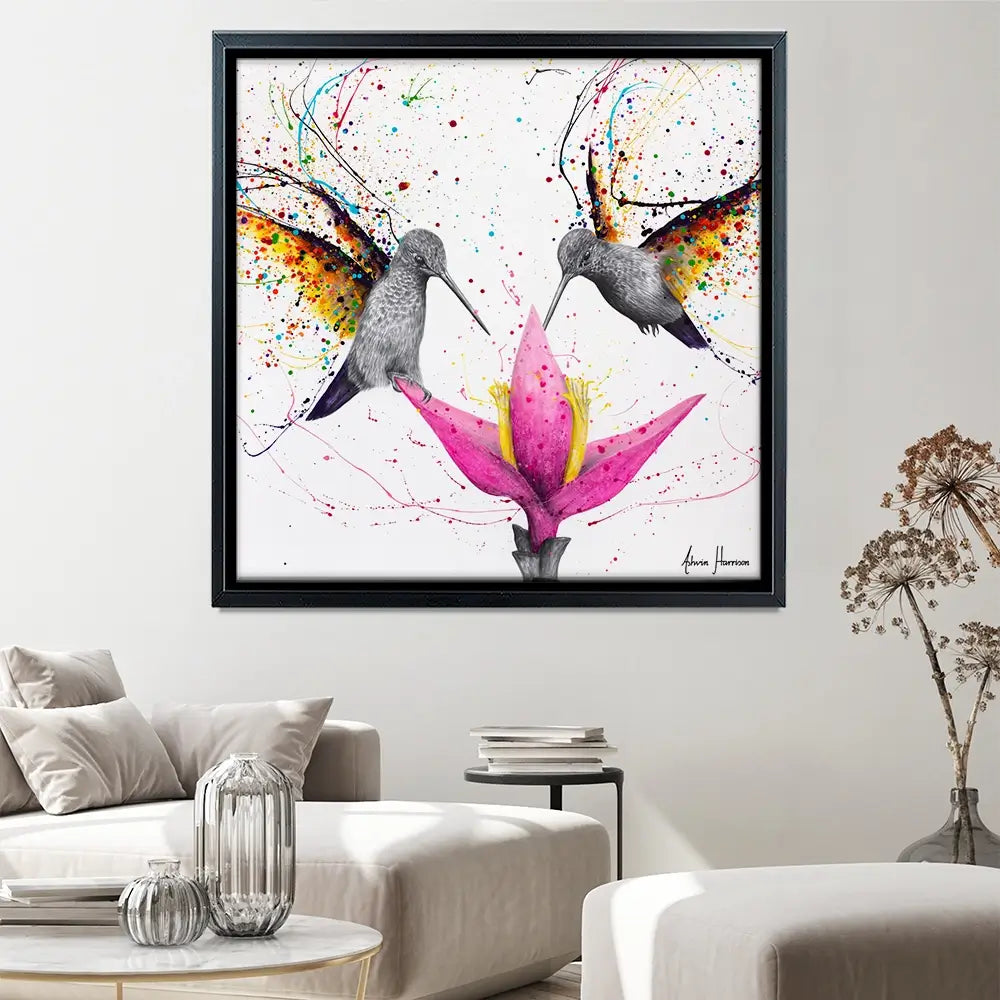 Friendship Hummingbirds Square Canvas Print Friendship Hummingbirds Square Canvas Print wall art product Ashvin Harrison
