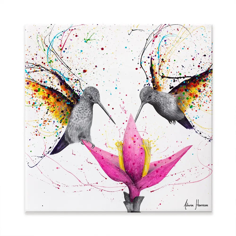 Friendship Hummingbirds Square Canvas Print Friendship Hummingbirds Square Canvas Print wall art product Ashvin Harrison