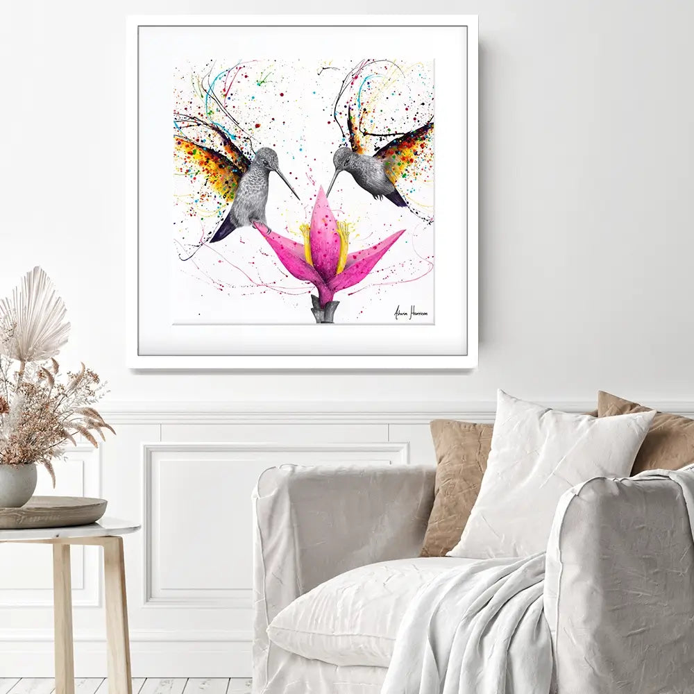 Friendship Hummingbirds Square Framed Art Print Friendship Hummingbirds Square Framed Art Print wall art product Ashvin Harrison