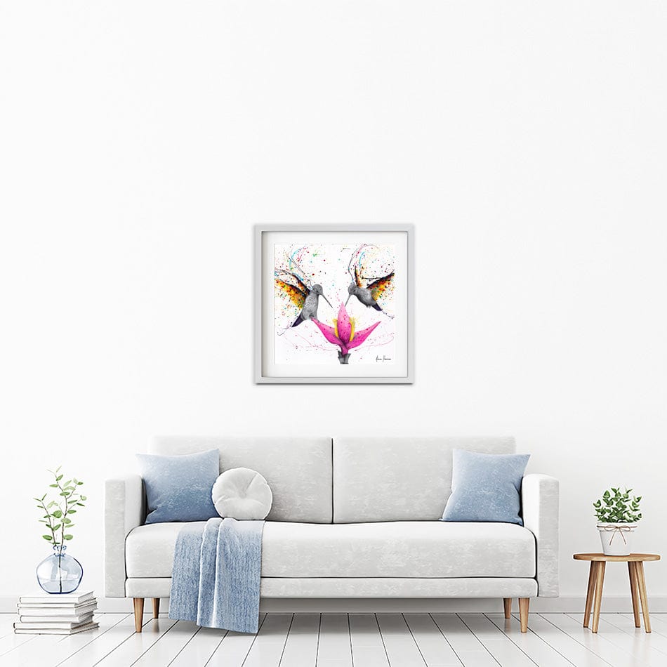 Friendship Hummingbirds Square Framed Art Print wall art product Ashvin Harrison