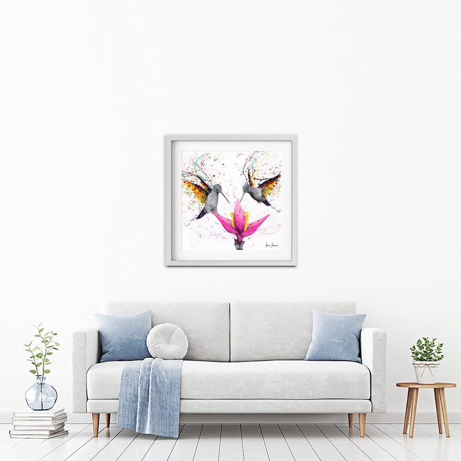 Friendship Hummingbirds Square Framed Art Print wall art product Ashvin Harrison