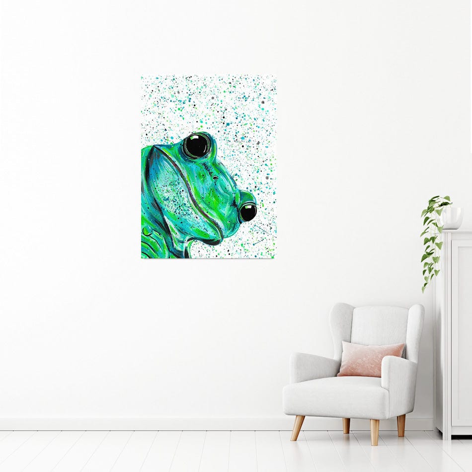 Frog Monty Canvas Print wall art product Emma LC Art