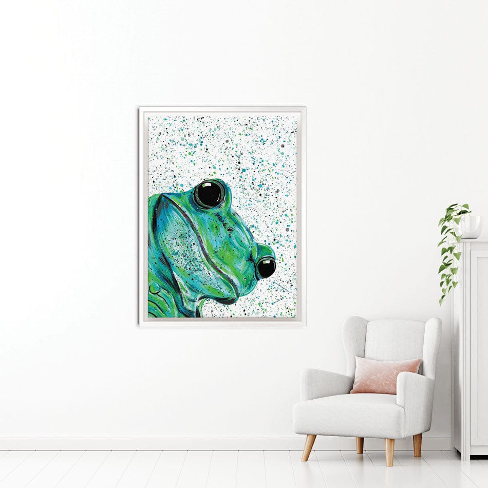 Frog Monty Canvas Print wall art product Emma LC Art