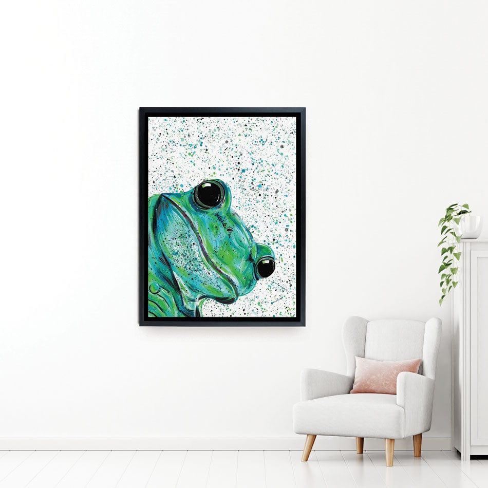 Frog Monty Canvas Print wall art product Emma LC Art
